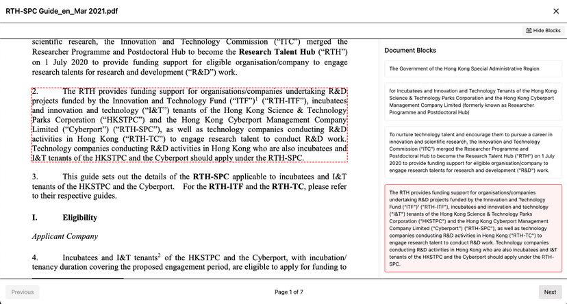 Document analysis view